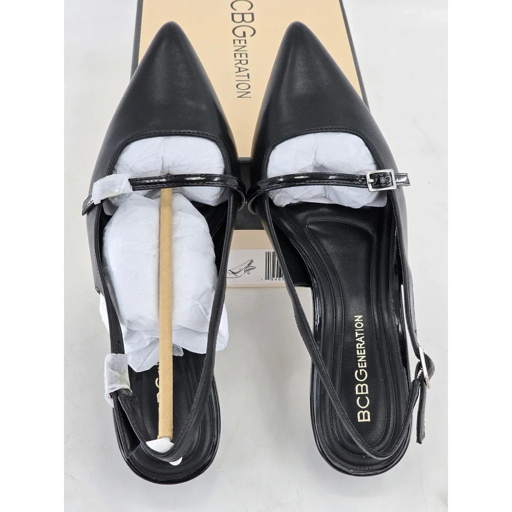 BCBGeneration Kami Slingback Pumps Womens 6.5 Black Pointed Toe - New